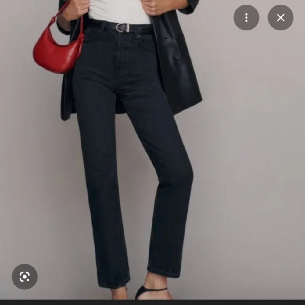 Reformation Black Straight Leg Jeans
